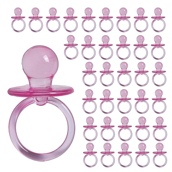 Baby Pacifier 2.5" Baby Shower Favors Decoration (Pink, 36 Count)