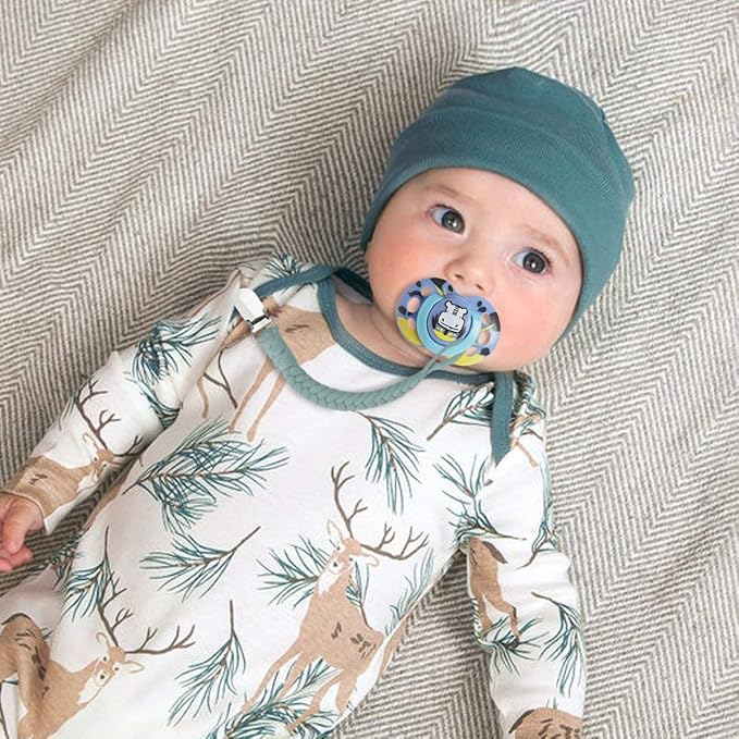 Baby Pacifier Holder for Boys and Girls, Teething Straps Unisex Design, Smoother Clip 100% Handmade Braided, Easy to Use for Teething Toy(Grey）