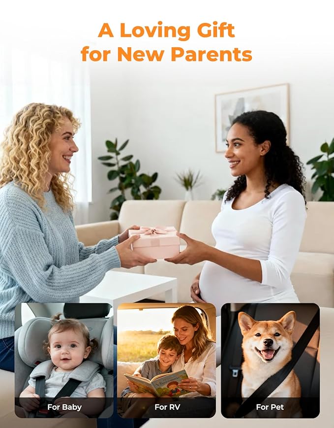 LUCKVIEW BM2A Baby Car Camera – 3X Zoom to See Baby Clearly, 5.2" 1080P Display & Auto IR Night Vision, Rear-Facing View Monitor, Easy Install for Parents & Pet Owners
