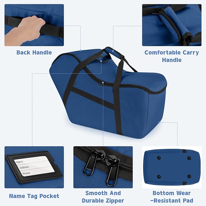 Padded Car Seat Bag Compatible with Most Nuna Pipa Car Seats UPPAbaby MESA V2 without Base & Chicco KeyFit 30 and Base, Car Seat Travel Bag for Airplanes, Blue