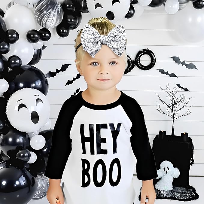 YanJie Halloween Bows for Baby Girls Elastic Nylon Headbands Toddler Girls Spider Hair Bows Ghost Hair Halloween Accessories Newborn