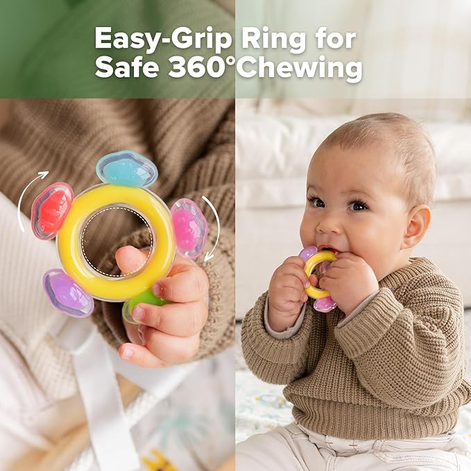Haakaa Silicone Ferris Wheel Teether - Freezer Teething Toy for Babies 3-6 Months - Safe Soothing Cold Relief - BPA Free Silicone -1 Pack