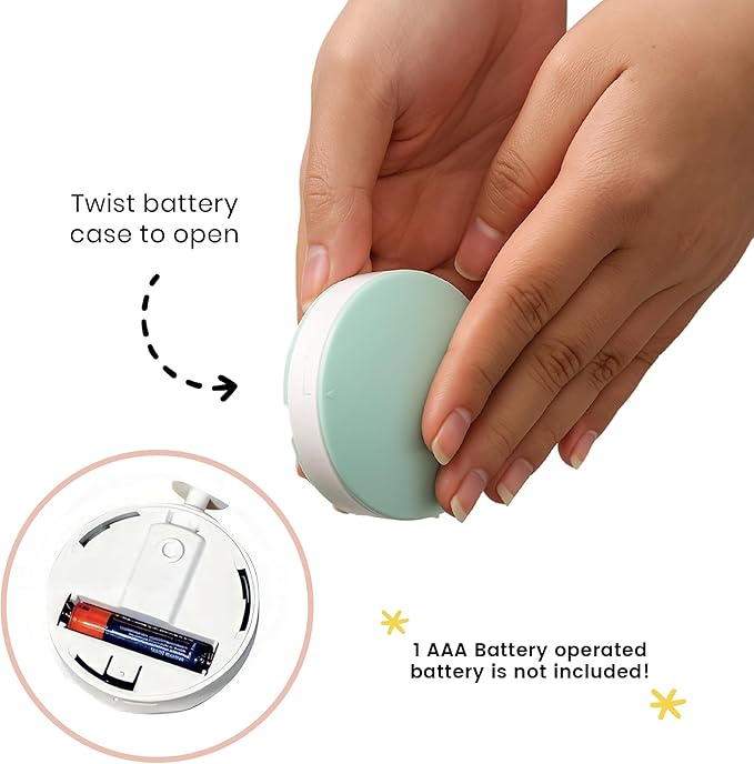 Lulyboo Electric Baby Nail Trimmer - Newborn & Toddler Safe Nail File with 6 Gentle Buffers, LED Light, Easy-Safe Design, Gentle & Noise-Free, Pediatric-Approved & Travel-Friendly Baby Grooming Tool