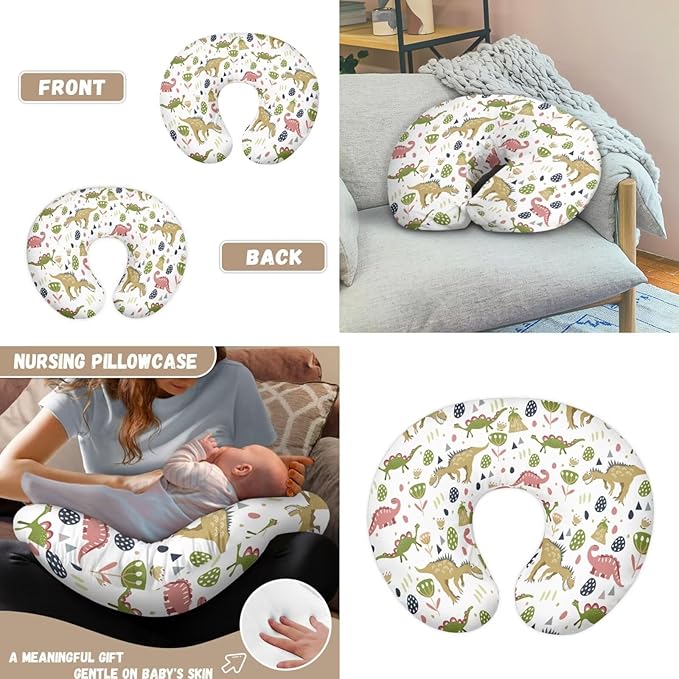 Dinosaurs Carseat Canopy for Babies Breast Feeding Covers for Women Baby Lounger Pillow U-Shaped Breastfeeding Pillowcase Breastfeeding Essentials