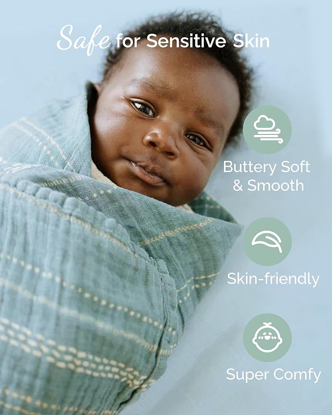 Pack and Play Sheets for Baby Bjorn, Guava Lotus Travel Crib and 24 x 42 Inch Travel Light Playard Mattress – Buttery Soft Jersey Pack n Play Sheets Fitted, Blue Sage Cloud, 3 Pack