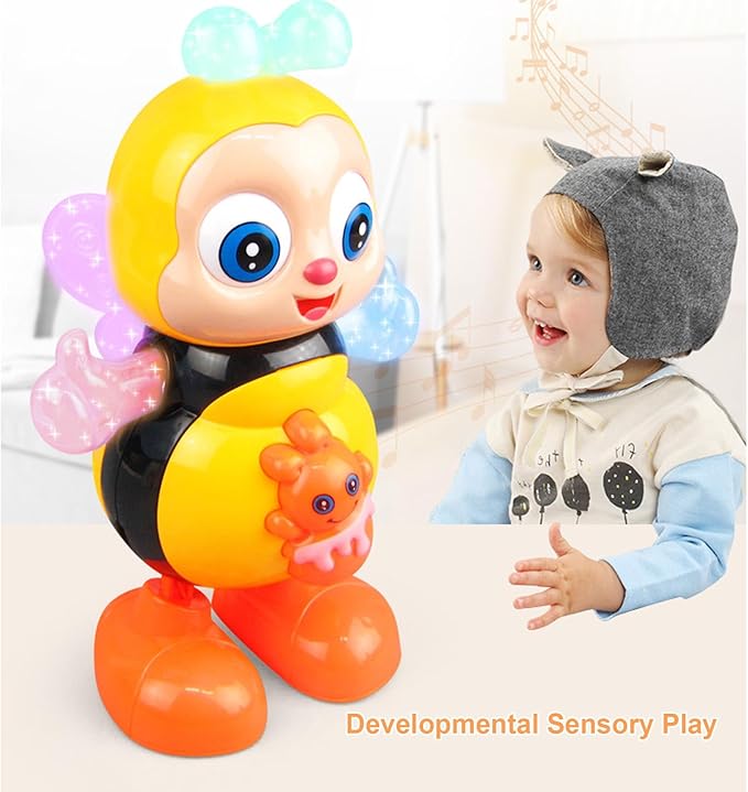 Dancing Bee Toy with Music & LED Lights - Abejita Chiquitita Interactive Walking Toy for Toddlers, Juguete de Abeja Bailarina para Niños, Sensory Learning Gift for Boys Girls 1 2 3+