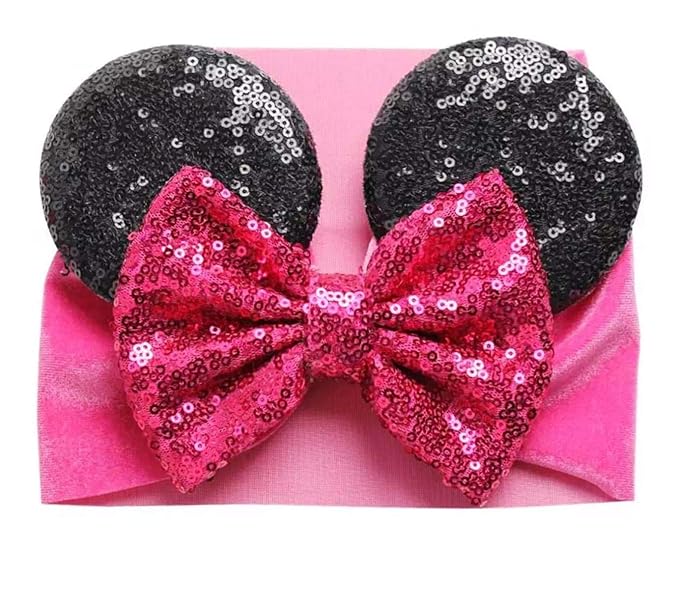 Mouse Ears Headband/Headwrap - Toddler, Baby, Kids upto 4 Years - Party supplies – Pink-2