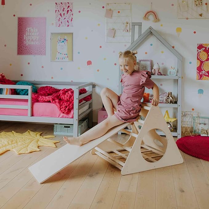 Climbing Triangle with a ramp, Montessori triangle climber, Montessori climber, climbing frame, children indoor play gym,