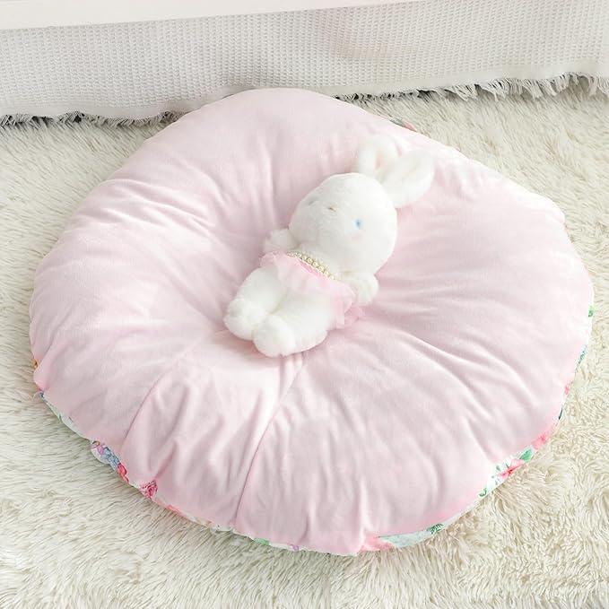 Newborn Lounger Cover for Girls Boys, Removable Soft Baby Lounger Cover, Reversible, Minky, Pink Rainbow & Sun