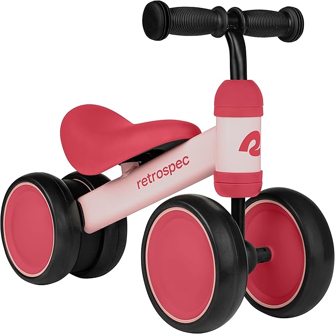 Retrospec Cricket Baby Walker Balance Bike with 4 Wheels for Ages 12-24 months - Toddler Bicycle Toy for 1 Year Old’s - Ride On Toys for Boys and Girls