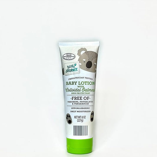 Little Journey Baby Lotion with Colloidal Oatmeal, Skin Protectant, Pediatrician Tested - FREE OF -parabensphthalates & fragances, 0.80 Ounce