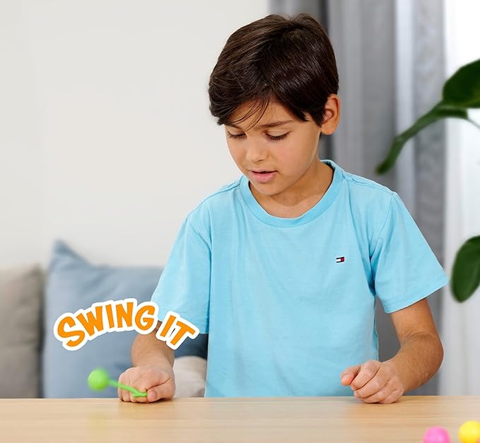 Simba 105952679 Bounzyball Double Pack, 3 Assorted Designs, Only One Item Delivered, Rubber Trickball with Rubber Cord and Finger Loop, Diameter: 2.5 cm, from 5 Years