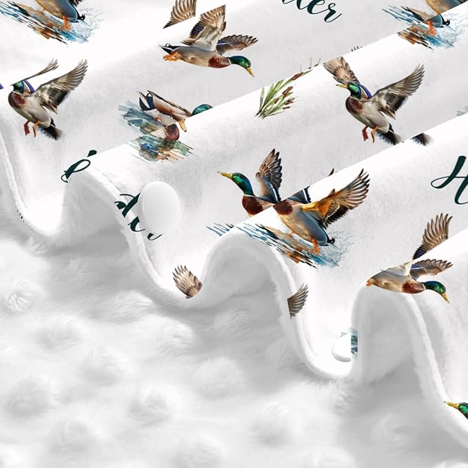 Personalized Wild Ducks Baby Car Seat Canopy – Custom Name Minky Nursing Cover for Boys & Girls, Infant Carseat Canopy, Opening Breastfeeding Stroller Cover for Newborn Baby Gift
