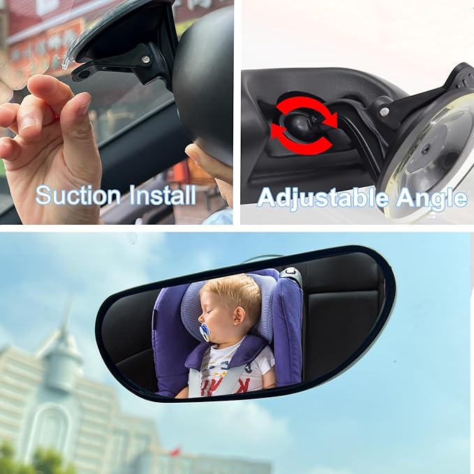 Baby Car Backseat Mirror, Rear View Facing Back Seat Mirror Kid Safety Rearview children Adjustable Rearview Wide Angle Convex Mirr-or for Infant Toddler Child Children Backseat passengers