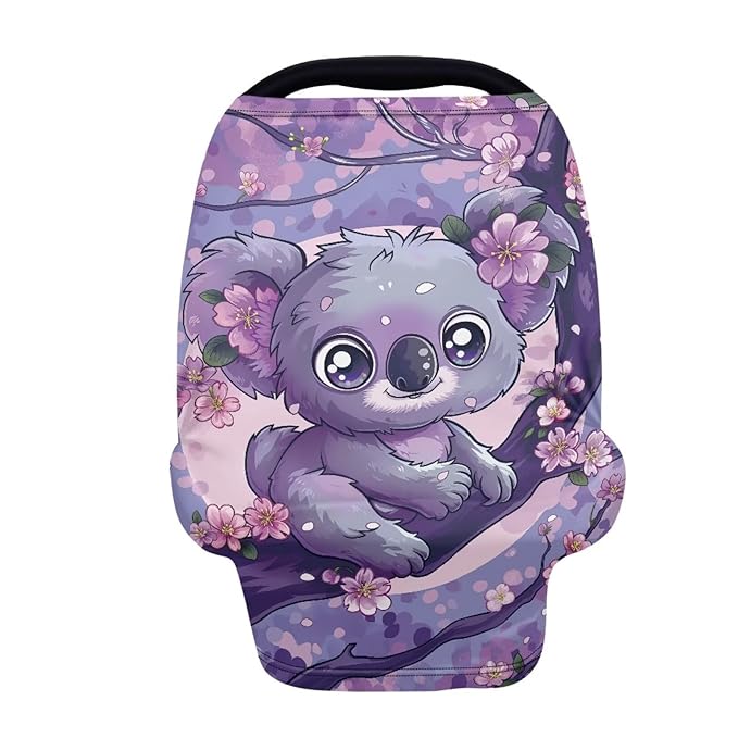 GIFTPUZZ Koala Nursing Cover for Breastfeeding Car Seat Cover All Weather Scarf Sunshade for Boys Girls Ultra-Soft Car Seat Canopy Breathable Multipurpose Light Blanket Stroller Cover