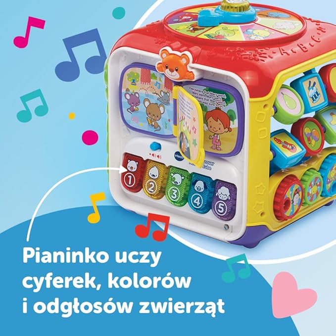 Trefl VTech - Activity Cube, Electronic Educational Toy, 6 Color Walls, Shape Recognition, Learning First Words, Gift for Child, Toy for Child from 9 Months