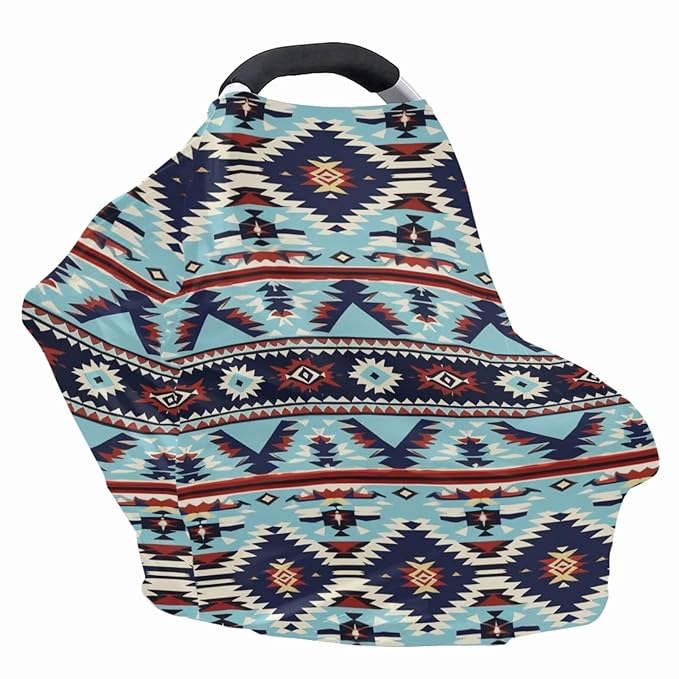 Youngerbaby Aztec Western Nursing Cover Breastfeeding Soft Infant Carseat Canopy Stretchy Breathable Cover for Stroller High Chair Shopping Cart Canopies