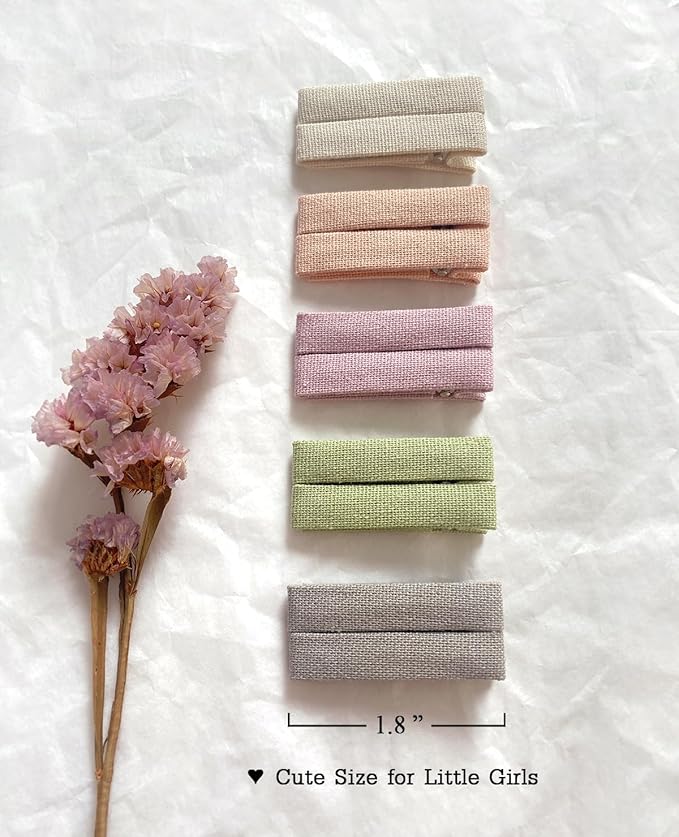 Cherssy Hair Clips for Girls' Fine Hair, 20Pcs Solid Colors Fully Lined Alligator Clips for Toddlers Kids School Age Girls, Handmade Hair Accessories and Barrettes