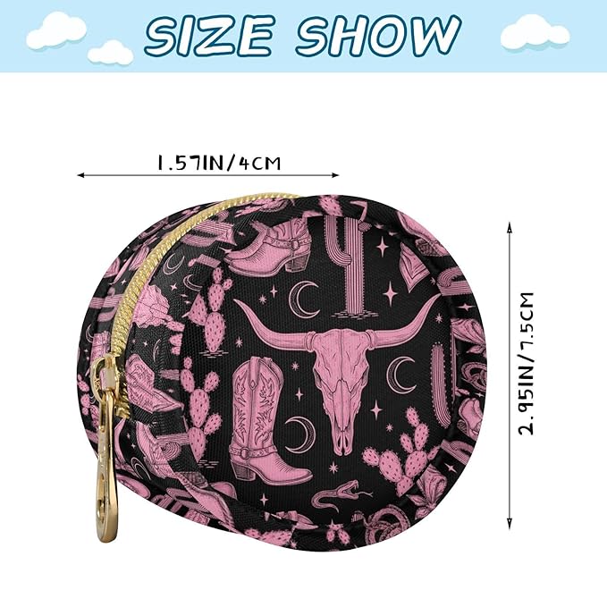 Western Cowboy Cactus Black Print Pacifier Holder Case for Diaper Bag Portable Travel Pacifier Storage Case with Clip Newborn Baby Pouch for Baby Boys Girls Purse Outdoor