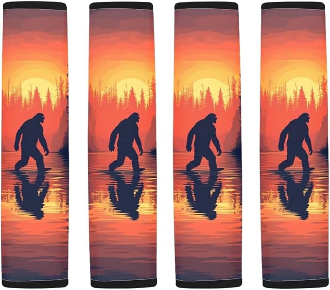 AFPANQZ Bigfoot Print Car Seat Belt Pads Cover Seatbelt Shoulder Strap Cushion Harnss Pads Comfortable Driving Universal Fit Truck Vans Sedans SUVs