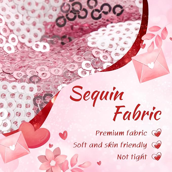 Heart Baby Bow Headbands Sequin Bows Red Pink Glitter Hair Bow for Girls Toddler Red Pink Baby Headband Bows 6-12 Months