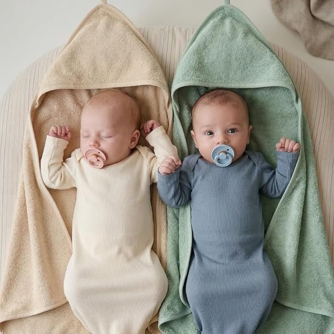 Hooded Baby Towel - 100% Organic Cotton Baby Bath Towels – Baby Towels, Baby Bath Towels for Baby Boy, 32" x 32" Super-Soft and Absorbent Baby Towels for Newborn (Roman Green)