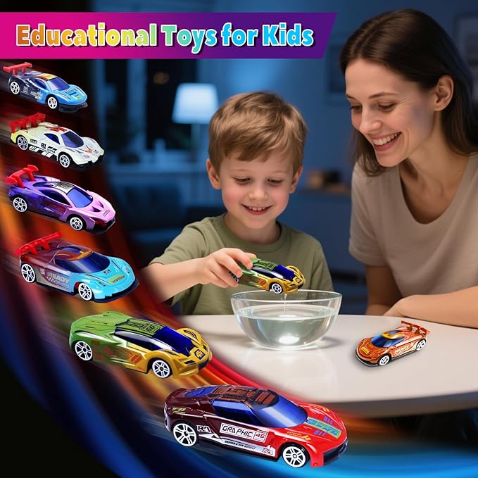 Color Change Race Car Series - 6pcs Mini Color Change Sports Car Toy,Vehicle Bath Toy Set,Bathtub Water Table Toy,for Easter Fillers,Goodie Bags Fillers,Themed Party,Carnival Prize for Kids 3+