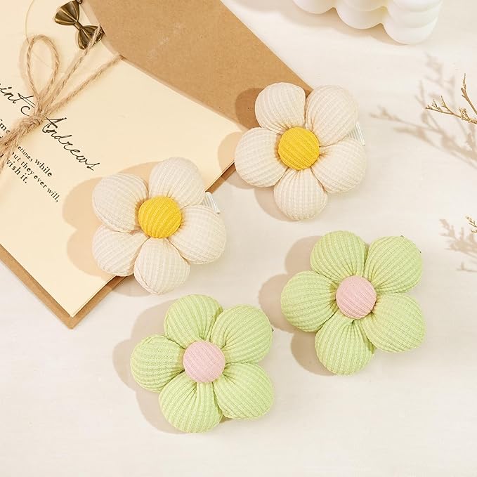 CÉLLOT Flower Hair Clips,10 Pcs Non-Slip Flower Bows Alligator Clips Hair Accessories for Girls Toddlers Teens and Women(Spring Colors)