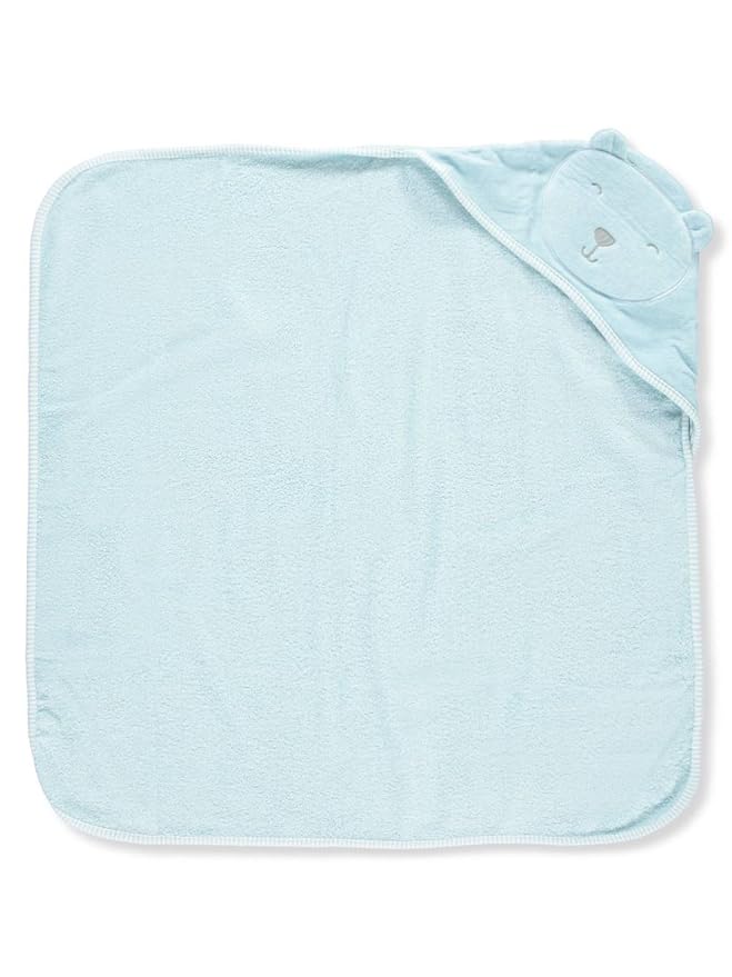 Carter's Baby Hooded Towel Embroidered Bear Face with 3D Ears. (Blue) (One-Size)