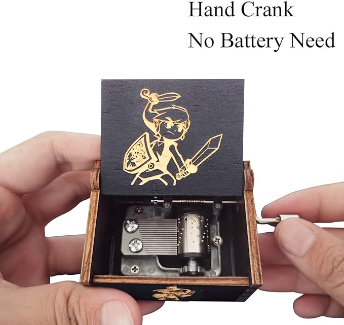 Bolunlun Zeldaa music box, wooden hand crank music box, wooden toys for anime fans, gifts for boyfriends and kids, Valentine's Day, birthday, Halloween and Christmas. (Zeldaa song)
