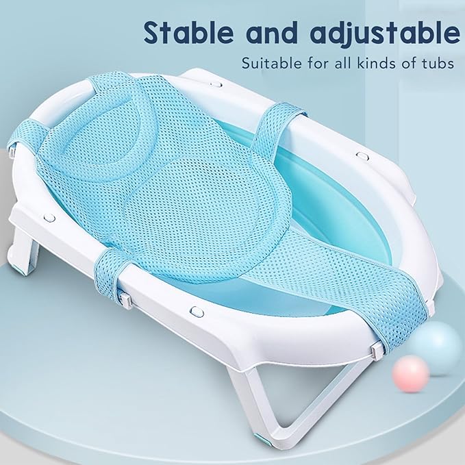 Universal Baby Bath Seat Support Slip Proof Detachable Net Bathtub Sling Shower Mesh for Newborns and Infants - Sturdy and Practical Bath Tub Insert for Easy and Bathing