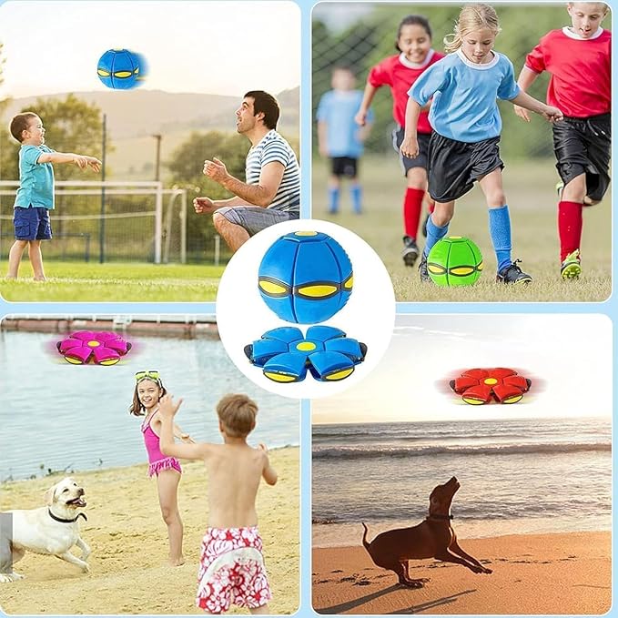 Magic Ball, Magic Metaball, Children Bouncing Ball, Parent-Child Interaction, Dual Form Freely Switchable, with 6 Light for Kid