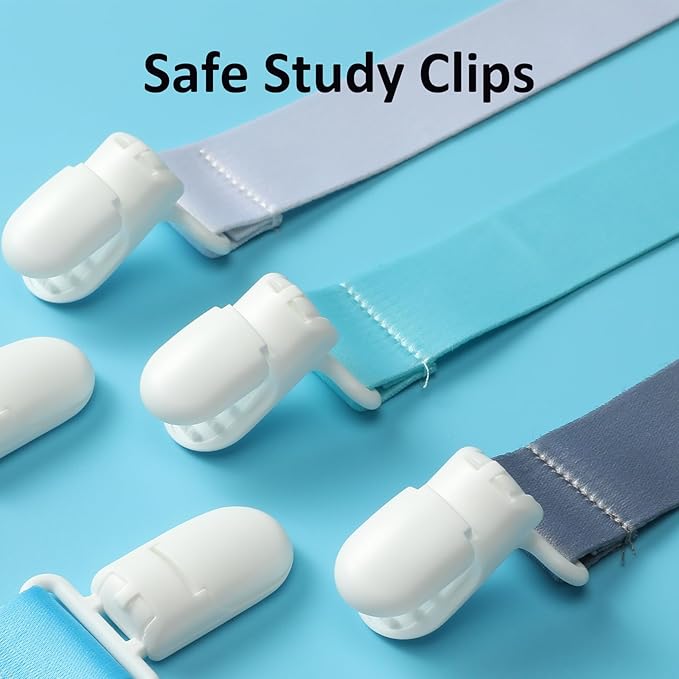 Neutral Solid Color Pacifier Clips, 10 Pack Binkie Paci Holder Clips