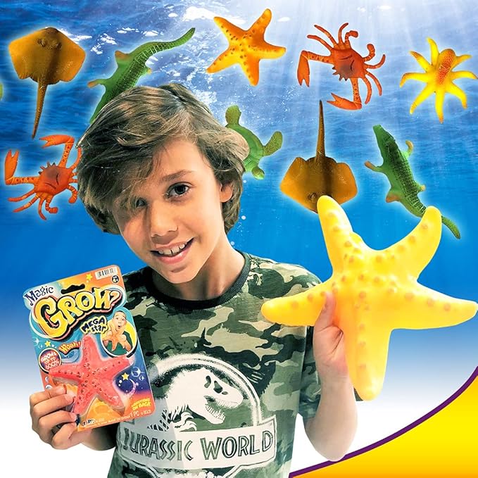 JA-RU Magic Grow Ocean Themed Assorted Beach Life Sea Creatures Pool Toys (Pack of 2)