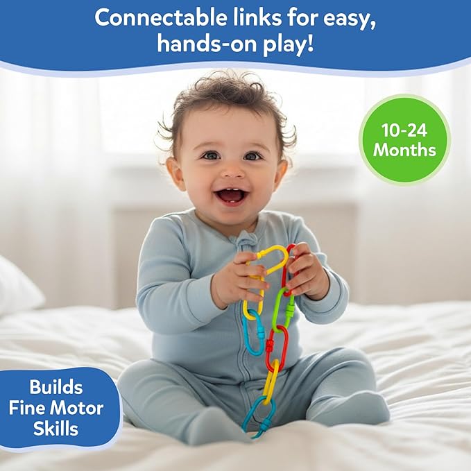 Skillmatics Connectable Learning Link Toy for Toddlers – Fun & Educational Snap-Together Activity, Bead Maze Toys for Babies, Fine Motor Skill, Early Learning, Gift for Ages 10–24 Months, 36 Links