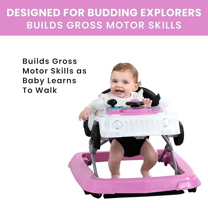 Jeep Wrangler Activity Walker by Delta Children, White/Pink