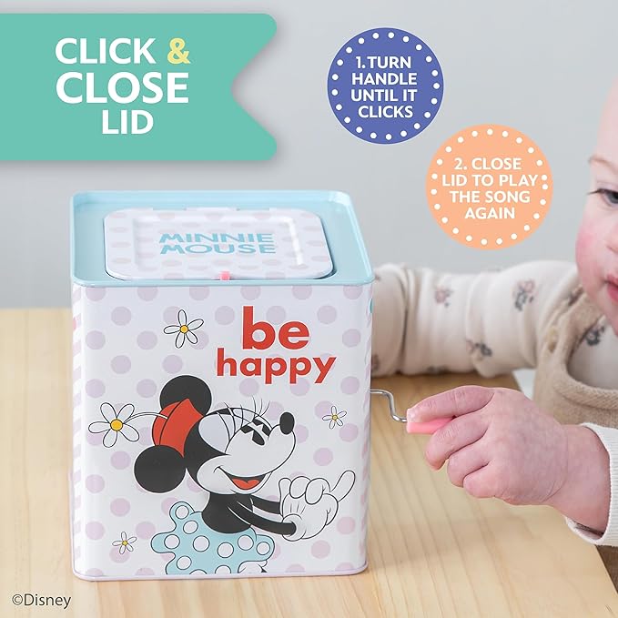Kids Preferred Disney Baby Minnie Mouse Toy Jack in The Box for Toddlers 1-3, Disney Minnie Mouse Toys for Girls Musical Toys for Toddlers 1-3