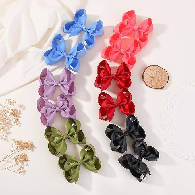 YHXX YLEN 40PCS 4.5 Inch Hair Bows Clips, Grosgrain Ribbon Alligator Clips Barrettes Hair Accessories for Baby Girls Infants Toddlers Kids Teens Children in Pairs