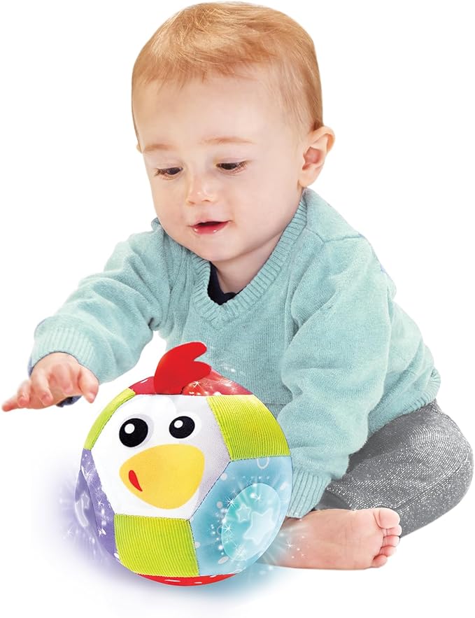 Yookidoo Baby Lights N' Music Friends Ball A Soft Newborn Musical Ball Toy with Flashing Stars and Three Friendly Farm Animals. Ideal for Floor Play, Stroller Or Crib.