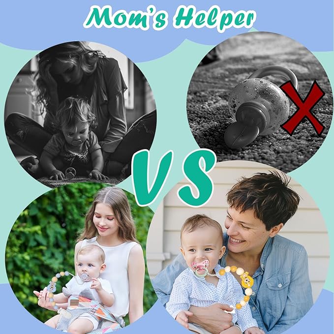 Baby Pacifier Clip Holder Animal for Baby Boys and Girls,Binky Clips with One-piece Design for Baby Shower -2 Packs（Doggy）