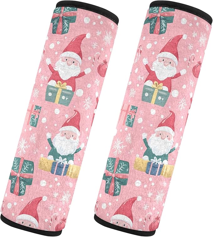 2Pcs Cute Christmas Gnomes Seat Belt Cover Fashion Car Seat Strap Covers Shoulder Strap Cushion Protect Your Neck and Shoulder