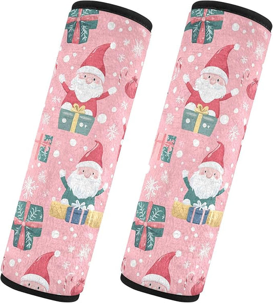 2Pcs Cute Christmas Gnomes Seat Belt Cover Fashion Car Seat Strap Covers Shoulder Strap Cushion Protect Your Neck and Shoulder