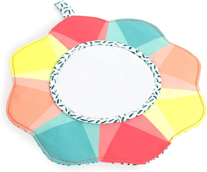 Miniland Feel to Learn Flower Mirror for Small Children with Contrast Colors and crinkly Paper Inside