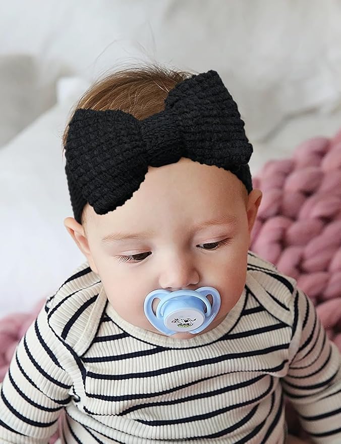 Stretchy Baby Girl Headbands Bows, Infant Headband Bows for Baby Bonnet Newborn Head Wraps Toddler Unisex (TD009)