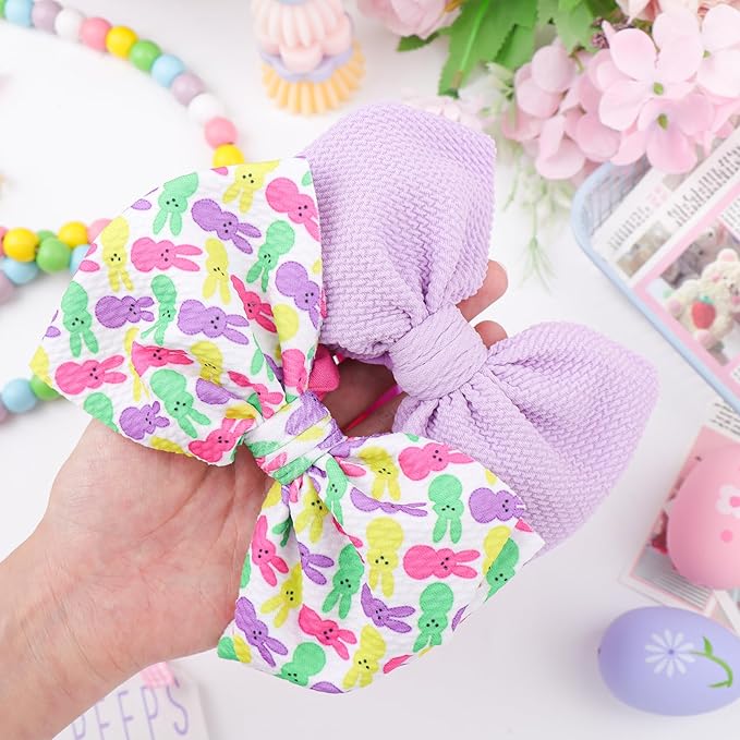 Easter Bows for Girls Rabbit Cheer Bow Baby Girl Headbands Easter Bunny Hairbands Hair Accessories Hair Bows for Girls Infant Easter Gift