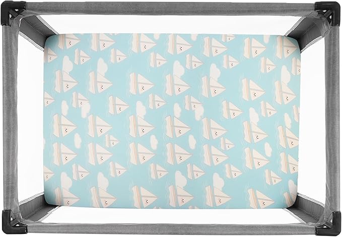 Pack and Play Sheets, 2 Pack Mini Crib Sheets for 38x26 Mattress, Stretchy Snug Fit Playard Fitted Sheet, Soft Breathable Cozy Material, Compatible with Graco Pack n Play for Baby and Toddler