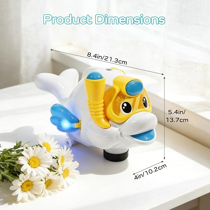 Baby Fish Musical Crawling Toy with Lights, Sounds, Blowing Ball, Infant Sensory Toys, Birthday Gifts for Kids Boy Girl 3 4 5 6 7 8 Years