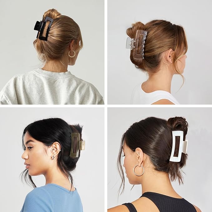 8 Pack Large Hair Claw Clips for Women, 4.1 Inch Strong Hold Big Claw Clips for Thick Thin Hair