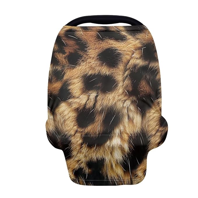 Forchrinse Leopard Print Nursing Cover Breastfeeding Scarf Babies Soft Car Seat Cover for Boys and Girls Infant Carseat Canopy Multi-Use Git