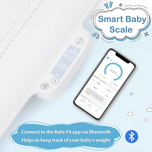 BABY JOY Baby Scale, Multifunctional Pet Scale with Digital LED Display, 4 Weighing Modes, Curved Tray, Rubber Feet, Weighing Scale for Newborn, Animals, High Precision at 0.1oz, Max Weight 66lbs